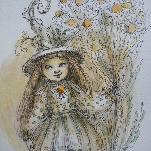 FAIRY WITCH PAULINA CASSIDY ORIGINAL WATERCOLOR - Picture 6 of 10